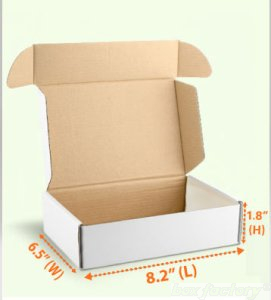 Mailer White Box (3 Ply) 8.2 x 6.5 x 1.8 Inch