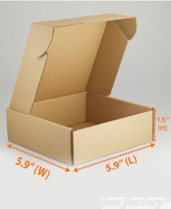 Mailer Brown Box (3 Ply) 5.9 x 5.9 x 1.5 Inch