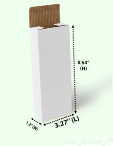 Tuck & Tuck White Box (3 Ply) 3.27 x 1.3 x 8.54 Inch