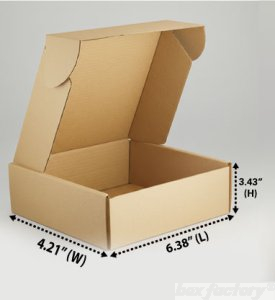 Mailer Brown Box (3 Ply) 6.38 x4.21x 3.43 Inch