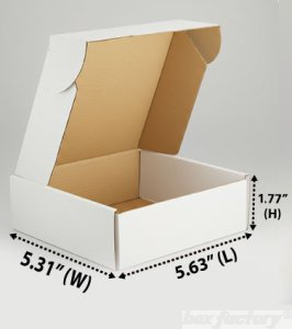 Mailer White Box (3 Ply) 5.63x5.31x1.77 Inch