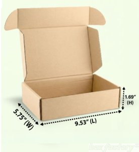 Mailer Brown Box (3 Ply) 9.53x5.75x1.69 Inch