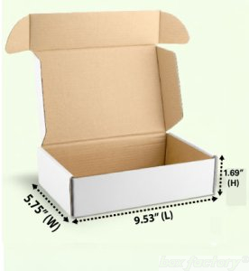 Mailer White Box (3 Ply) 9.53x5.75x1.69 Inch