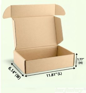 Mailer Brown Box (3 Ply) 11.81x6.14x1.77 Inch