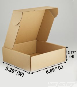 Mailer Brown Box (3 Ply) 8.89x5.20x2.17 Inch
