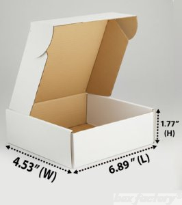 Mailer White Box (3 Ply) 6.89x4.53x1.77 Inch