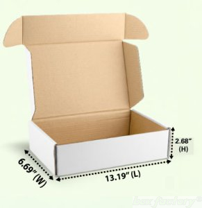 Mailer White Box (3 Ply) 13.19x6.69x2.68 Inch