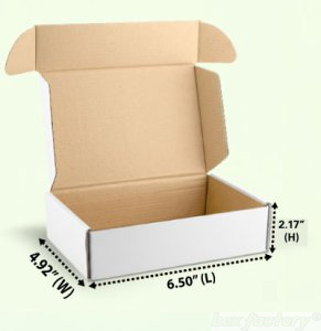 Mailer White Box (3 Ply) 6.50x4.92x2.17 Inch