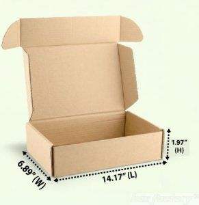 Mailer Brown Box (3 Ply) 14.17x6.89x1.97 Inch