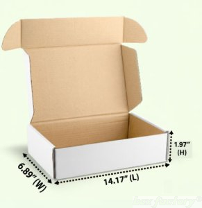 Mailer White Box (3 Ply) 14.17x6.89x1.97 Inch