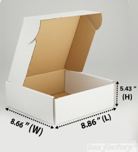 Mailer White Box (3 Ply) 8.86x8.66x5.43 Inch