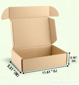 Mailer Brown Box (3 Ply) 11.61x5.51x3.15 Inch