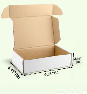 Mailer White Box (3 Ply) 9.05x6.49x2.16 Inch