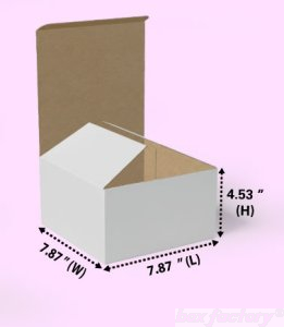 Tuck & Tuck White Box (3 Ply) 7.87x7.87x4.53 Inch